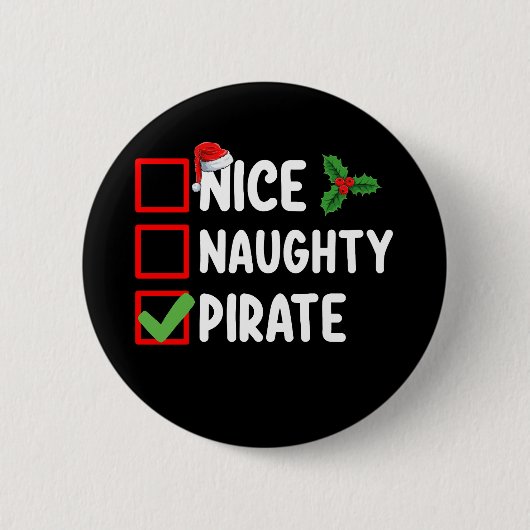 Leuke Ondeugende Pirate Familie Matching Kerstlijs Ronde Button 5,7 Cm (Voorkant)