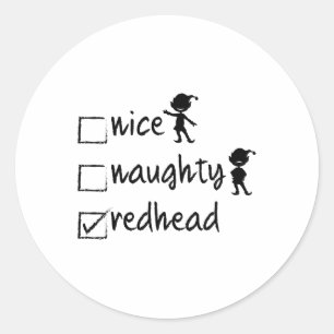 Leuke Ondeugende Redhead - Xmas Gift Idee Grappige Ronde Sticker