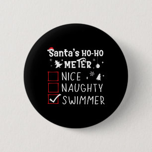 Leuke ondeugende zwemmer kerstlijst zwemmen grappi ronde button 5,7 cm
