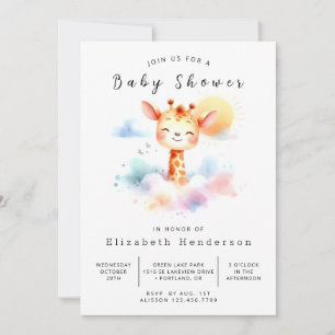 Leuke online Giraffe Baby shower Kaart