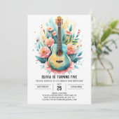 Leuke online gitaar verjaardag kaart (Staand voorkant)