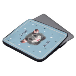Leuke Opossum Dead Inside met geesten en schedels Laptop Sleeve