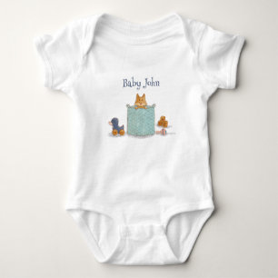 Leuke Oranje Baby Fox Illustratie Romper