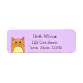 Leuke Oranje Cat Custom Adresetiketten Etiket (Voorkant)