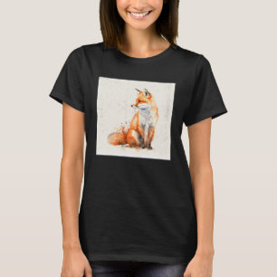 Leuke Oranje Fox Illustratie Waterverf Vrouwen Man T-shirt