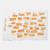 Leuke Oranje Ginger Cat gepersonaliseerd Theedoek (Horizontaal)