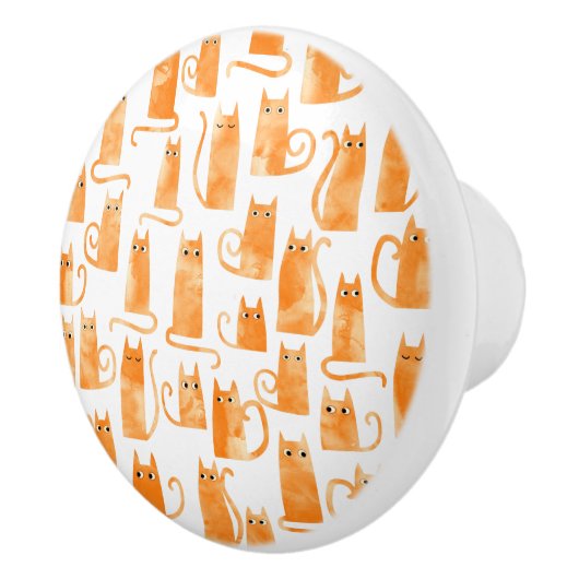 Leuke Oranje Ginger Cat Keramische Knop (Rechts)