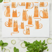 Leuke Oranje Ginger Cat Theedoek (Gevouwen)