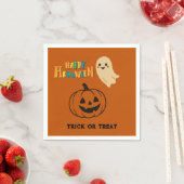 Leuke oranje Halloween kinder Ghost & Pumpkin Part Servet (Insitu)
