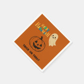 Leuke oranje Halloween kinder Ghost & Pumpkin Part Servet (Hoek)