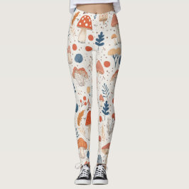 Leuke Oranje Herfst Paddenstoel Fairy Garden Leggi Leggings