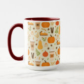 Leuke Oranje Herfst Patroon Mok (Links)