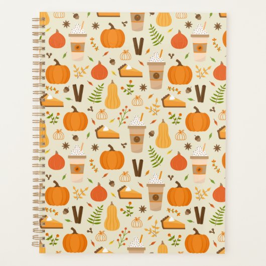Leuke Oranje Herfst Patroon Planner (Voorkant)