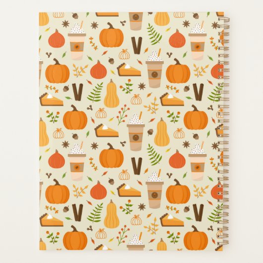 Leuke Oranje Herfst Patroon Planner (Achterkant)