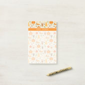 Leuke Oranje Herfst Patroon Post-it® Notes (Op bureau)