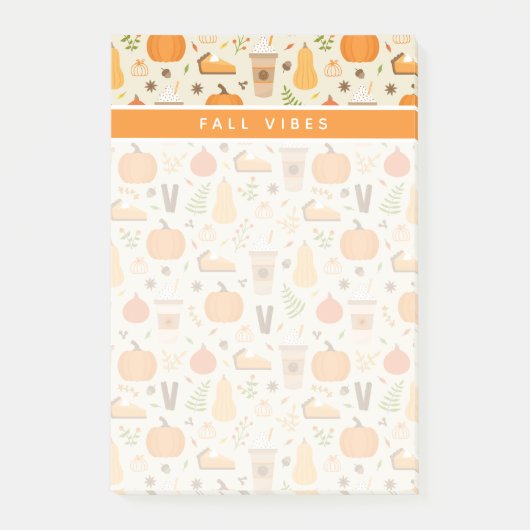 Leuke Oranje Herfst Patroon Post-it® Notes (Voorkant)