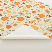 Leuke Oranje Herfst Patroon Sherpa Deken (3/4)