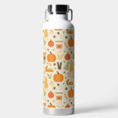 Leuke Oranje Herfst Patroon Waterfles (Voorkant)