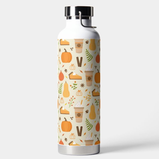 Leuke Oranje Herfst Patroon Waterfles (Links)