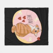 Leuke oranje kat fleece deken (Voorkant (Horizontaal))