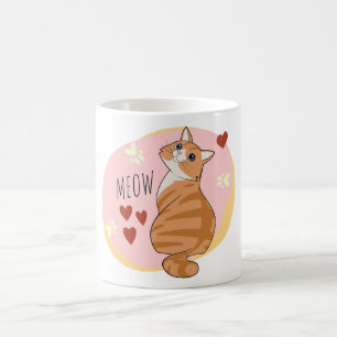 Leuke oranje kat koffiemok