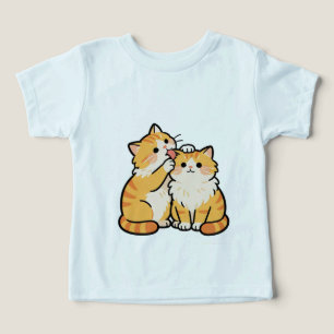 Leuke Oranje Katten Koppel Kinderen T-shirt
