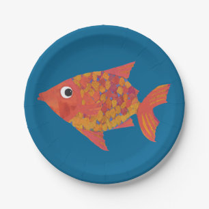 Leuke Oranje Vis op Blue Custom Paper Bord