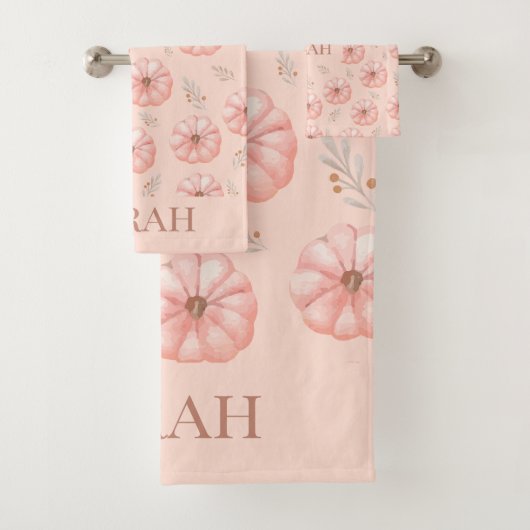 Leuke Oranje Waterverf pompoen Herfst Bad Handdoek (Insitu)