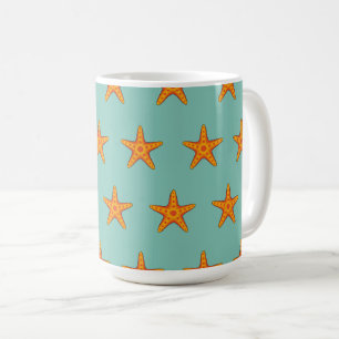 Leuke Oranje zeester Cartoon Koffiemok