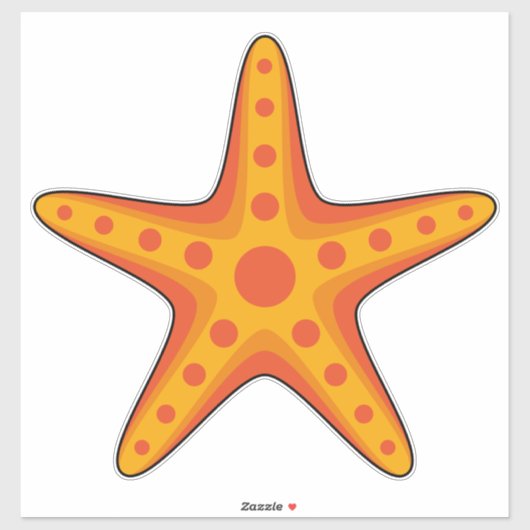 Leuke Oranje zeester Cartoon Sticker (Vel)