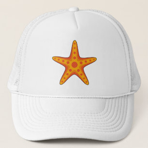 Leuke Oranje zeester Cartoon Trucker Pet