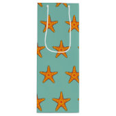 Leuke Oranje zeester Cartoon Wijn Cadeautas (Voorkant)