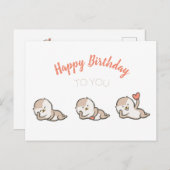 Leuke otter verjaardagskaart briefkaart (Voorkant / Achterkant)