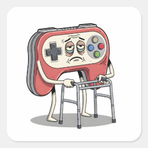 Leuke Oude Gamer Gamen Retro Jaren 80 90 Videospel Vierkante Sticker