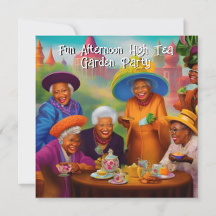 Leuke oudere Dames High Tea Garden Party etnische Kaart
