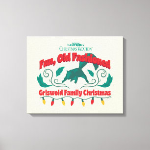 Leuke, ouderwetse Griswold familie kerst Canvas Afdruk