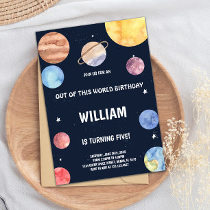 Leuke Outer Space Rocket Theme voor kinderen Kaart
