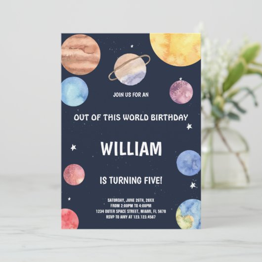 Leuke Outer Space Rocket Theme voor kinderen Kaart (Staand voorkant)