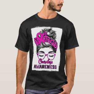Leuke Overdosis Awareness Messy Hair Bun Voor Vrou T-shirt