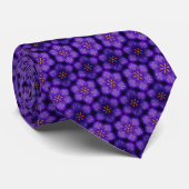 Leuke paarse bloemenpatroon, elegante semi-abstrac stropdas (Opgerold)