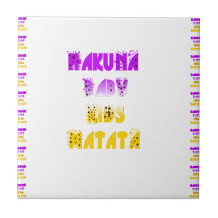 Leuke Paarse en Gele Hakuna Matata Baby Kids G Tegeltje