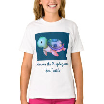Leuke Paarse & Groene Mimma Het Zee Turtle T-shirt