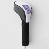 Leuke paarse kat golfheadcover (Schuin)