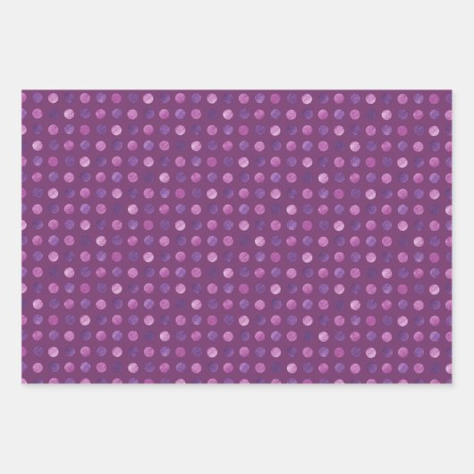 Leuke paarse polka stippen Modern en elegante Kers Inpakpapier Vel (Voorkant 2)