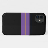Leuke Paarse Racing Stripes Zwarte Achtergrond Case-Mate iPhone Case (Achterkant (horizontaal))