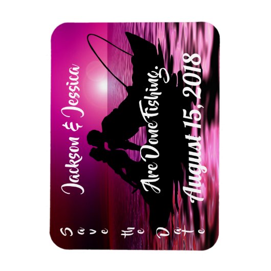 Leuke Paarse schemering Vist de datum op Magneet (Verticaal)