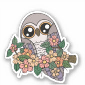 Leuke Paarse uil laptop Sticker (Voorkant)