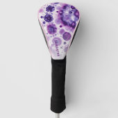 Leuke Paarse Violet Roze Batik Circles Kunstpatroo Golfheadcover (Voorkant)