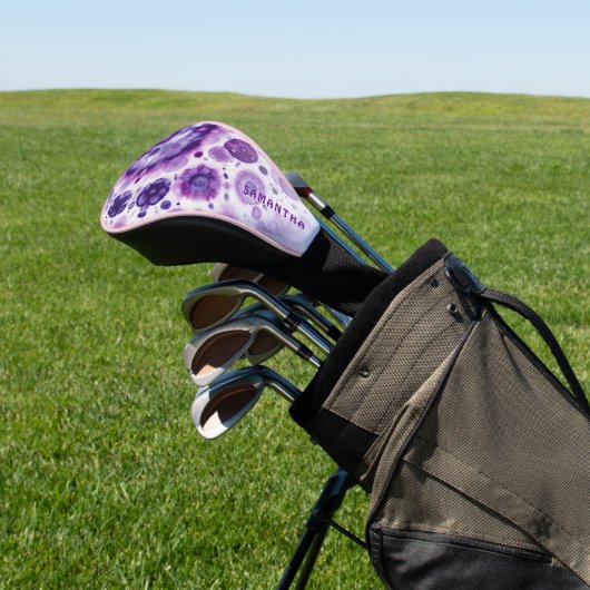 Leuke Paarse Violet Roze Batik Circles Kunstpatroo Golfheadcover (Insitu)