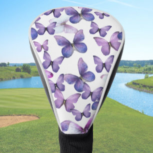 Leuke paarse vlinderstuur golfhoesje golfheadcover
